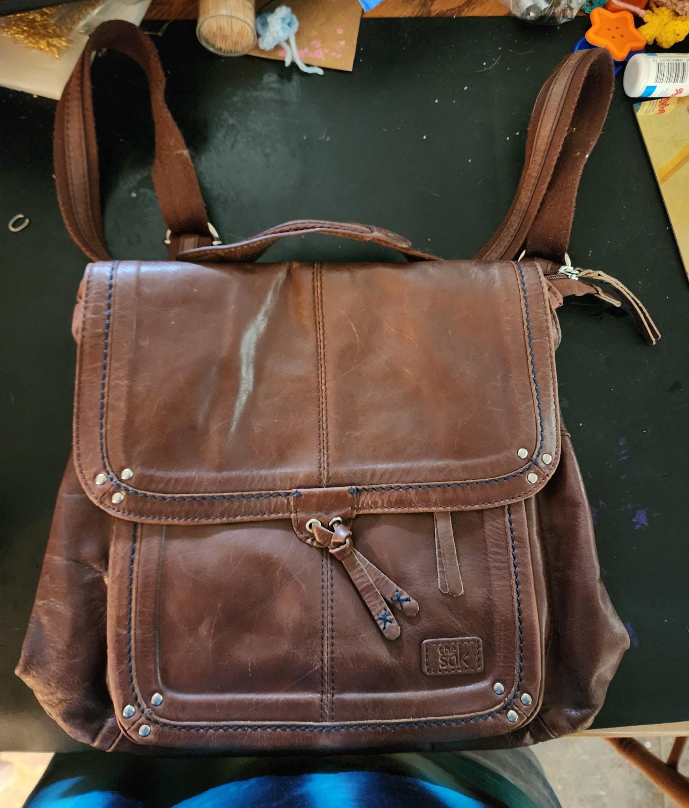 The Sak Embossed Leather Backpack | Boho Tooled Brown Mini Bag The Sak Floral Embossed Leather Crossbody, the Sak Saratoga  main image 3