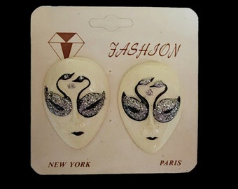 Vintage venetian mask earrings