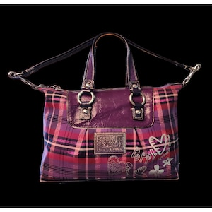 Rare Find Coach Poppy Plaid Purple Pink Metallic Handbag - Etsy