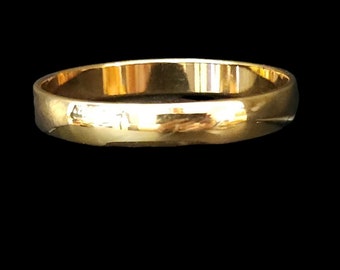 Vintage Monet Gold Tone Bangle Bracelet, Solid Polished Metal,