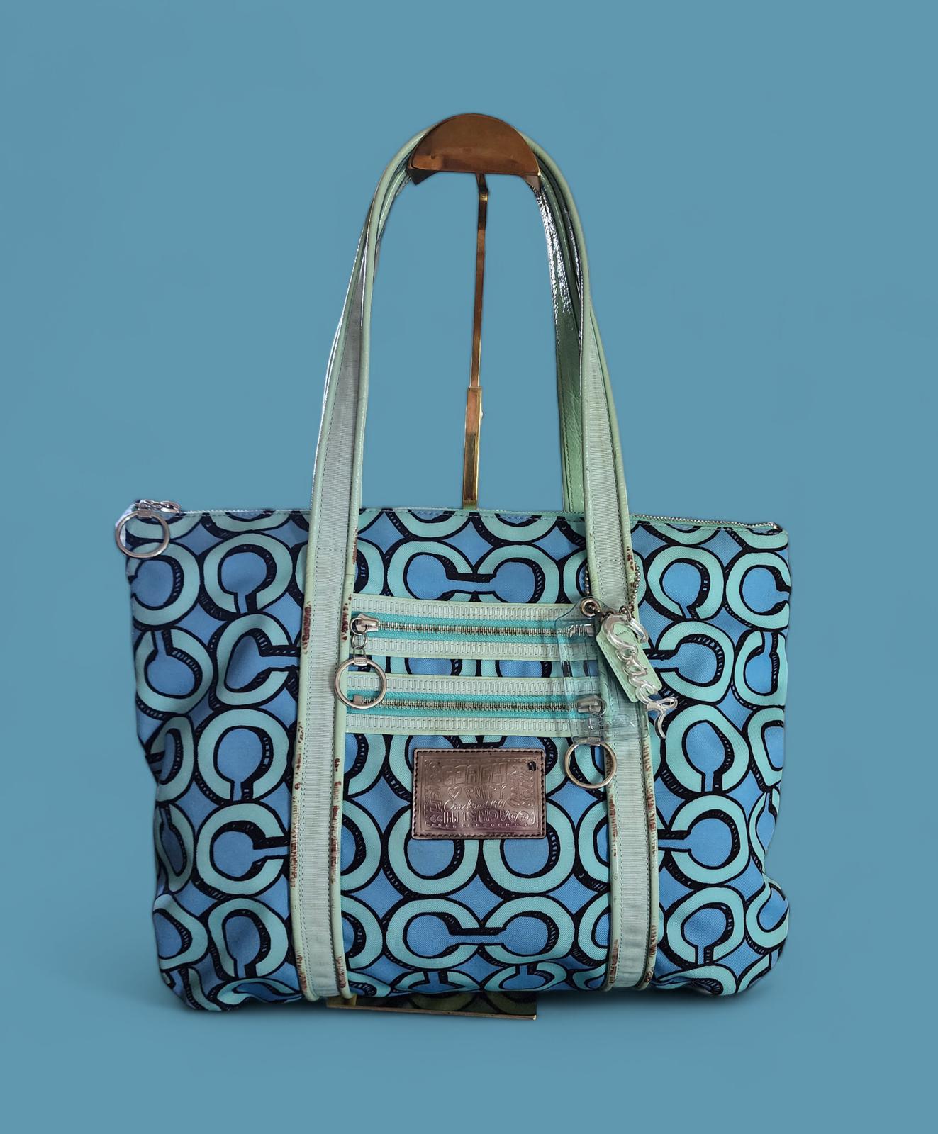 【良品】COACH オプアート ポピー トートバッグ バッグ マルチ ビンテージ コーチ/トートバッグ/ポピー オプアート グラムトート/ピンク