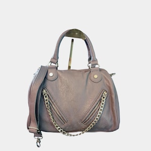 Cartable, sac de sport, sac à bandoulière gris en similicuir Steve Madden.