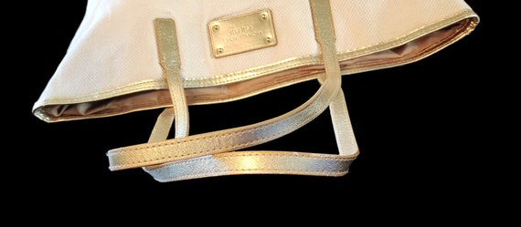 Michael Kors cream colored with gold leather trim… - image 6