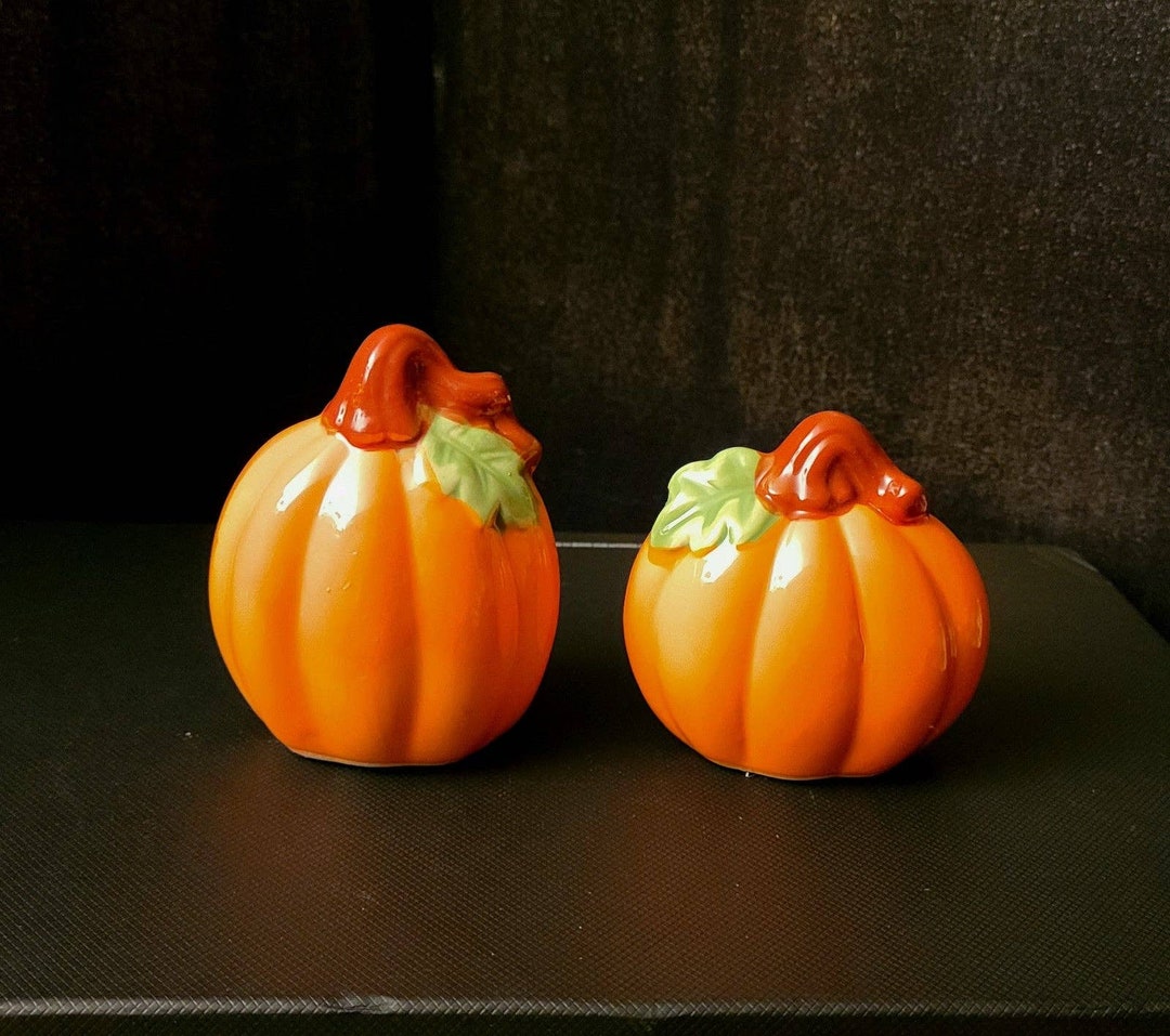 Vintage Pumpkin Salt and Pepper Shakers Etsy