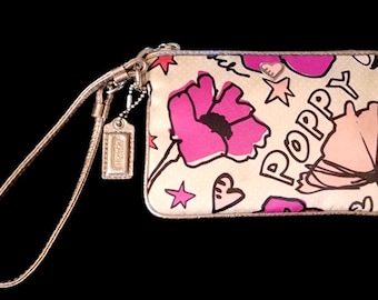 Limited Edition COACH Poppy Kyra Pop Art Wristlet Pink Floral