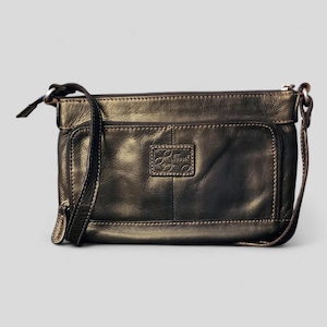 Vintage Fossil black leather black shoulder bag
