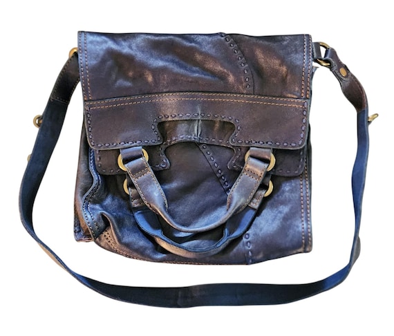 Lucky Brand "Abbey Road" crossbody messenger black leather