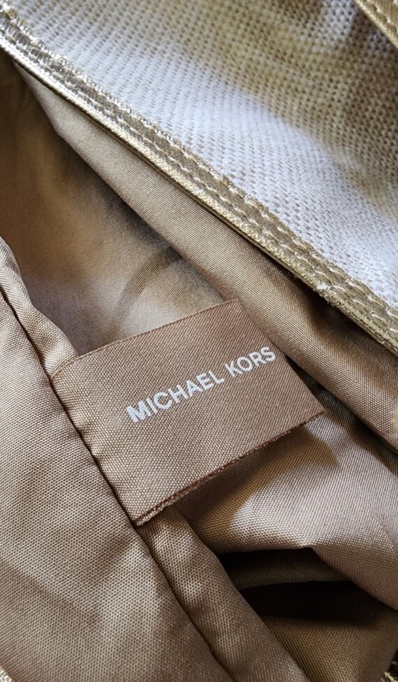Michael Kors cream colored with gold leather trim… - image 4