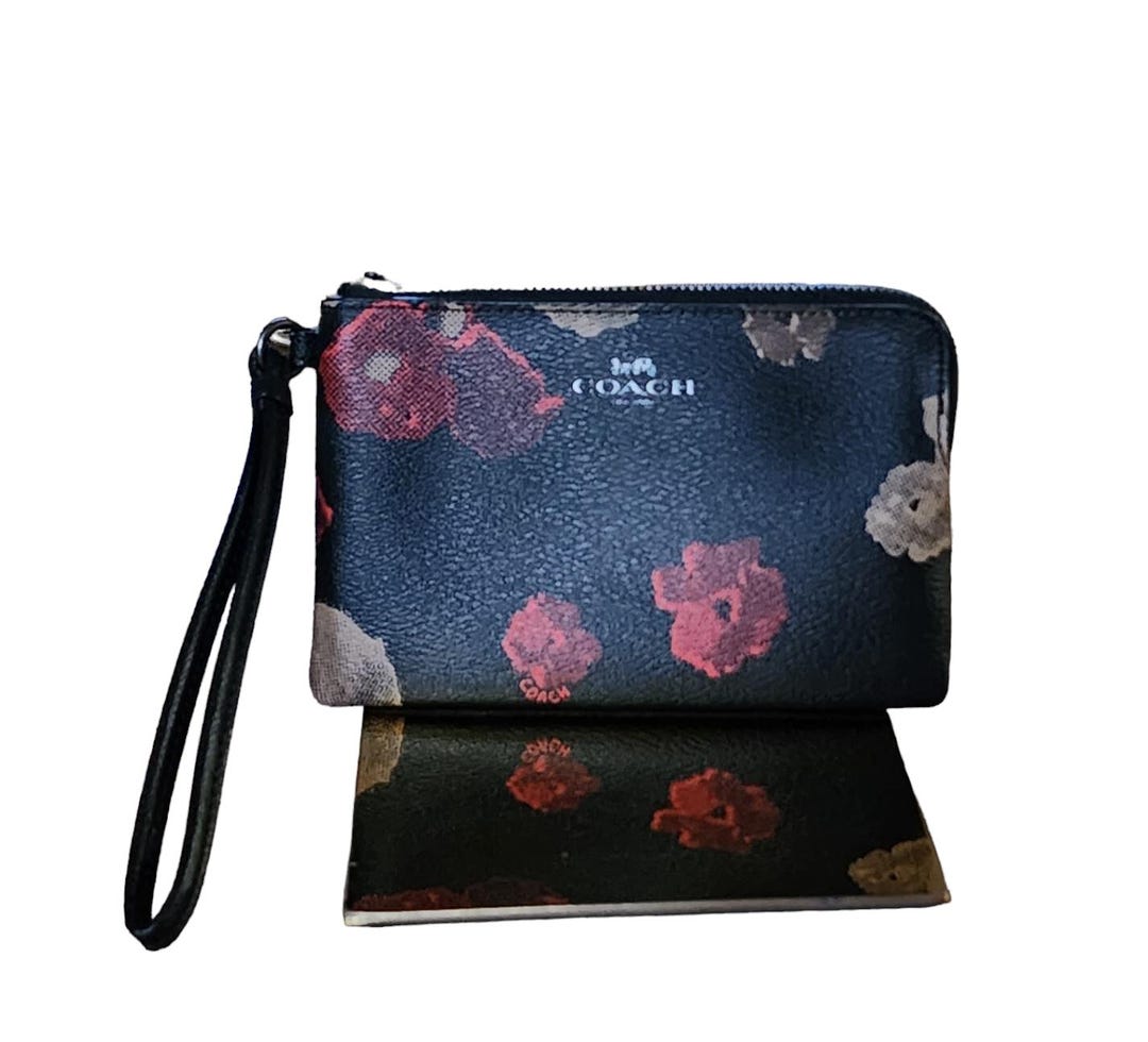 財布・小物その他 COACH Halftone Floral Corner Zip F55824 Coach Corner Zip Halftone Floral Print Wristlet F55824 100