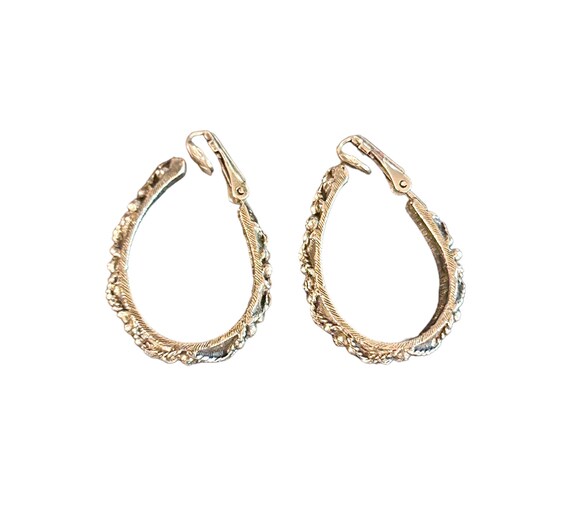 Vintage Florenza Clip Hoop Earrings - image 5