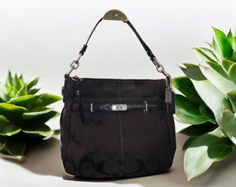 Vintage Coach Chelsea Ashlyn black signature shoulder bag 17834