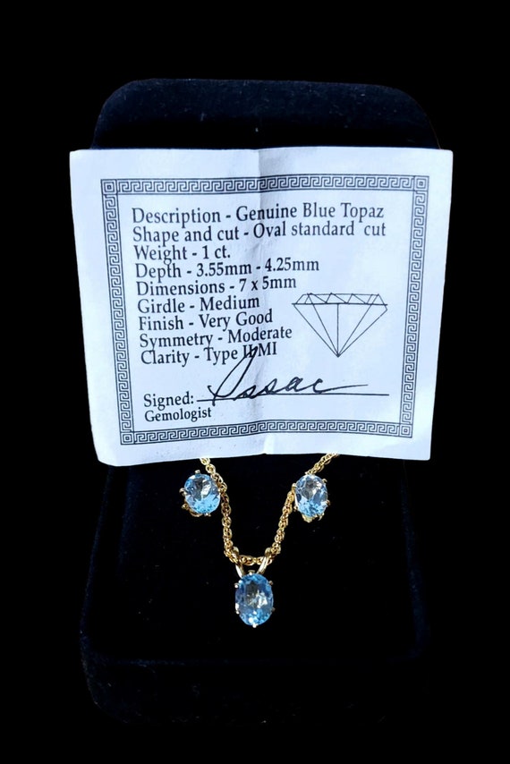 Genuine Blue Topaz necklace and earrings
