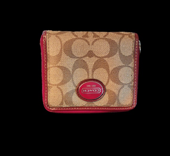 Buy Coach Peyton Zip Around Coated Canvas and Patent Leather Wallet Online in India Etsy