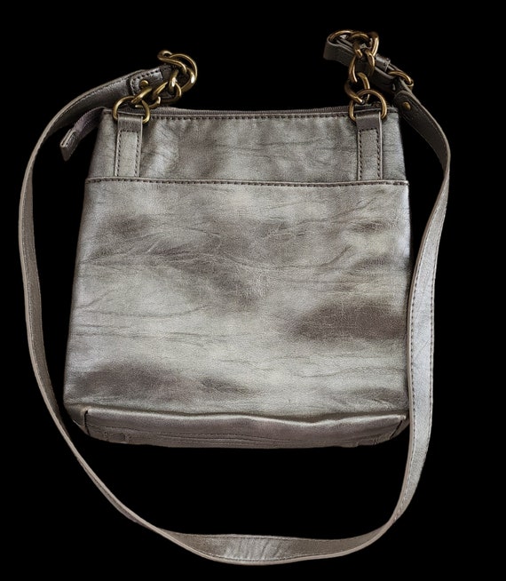 RELIC by Fossil Womens Tinsley Metallic Light Gun Metal Gray Leather Crossbody Handbag Etsy Denmark