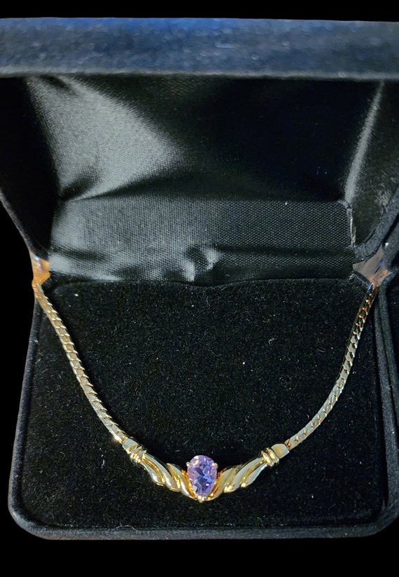 Amethyst and Gold Plated Necklace