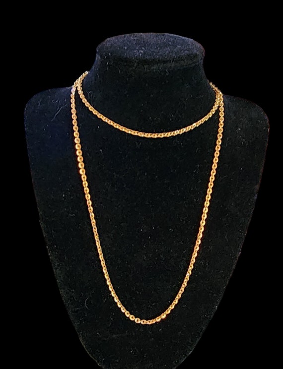 Vintage gold tone chain necklace - image 1