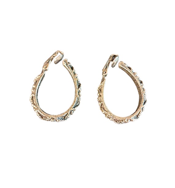 Vintage Florenza Clip Hoop Earrings - image 4