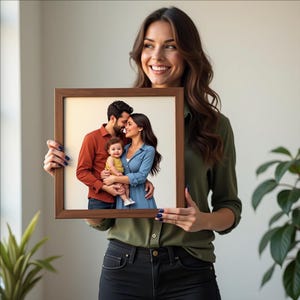 Retrato personalizado de familia, pareja o mascota a partir de una foto: arte digital, póster, lienzo o enmarcado personalizado. Varios tamaños y envío rápido.