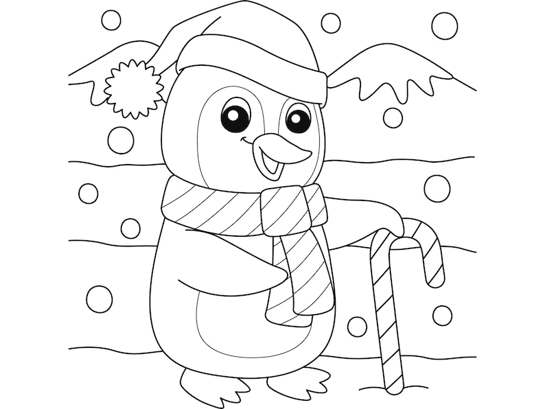 50 Winter & Holiday Themed Coloring Pages for Toddlers - Early Elementary. Easy Printable ...