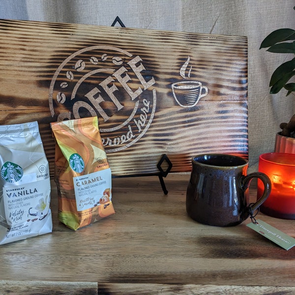 Coffee Lovers Bar Sign, Serving Board Gift Set