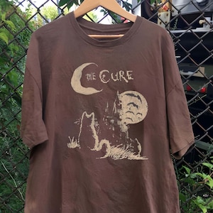 Vintage The Cure Cat Moon Shirt, The Cure Rock Band Shirt, The Cure Merch, The Cure Album Tee, The Cure Gift For Men