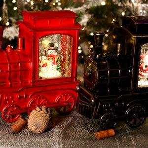 Christmas Spectacular Musical Train Snow Globe  with Swirling Glitter with Battery and USB Operated Holiday Gift Decoration