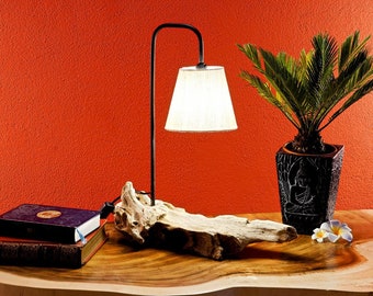 Coastal Elegance: Driftwood Table Lamp with Shade - 48 x 45 cm