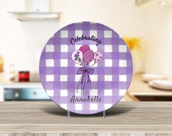 Personalized birthday plate for girls|Celebration plate|Custom name celebration plate|Keepsake gift|Birthday tradition plate|Celebrate her