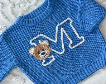 Varsity Letter Initial Sweater, baby and toddler letter sweater