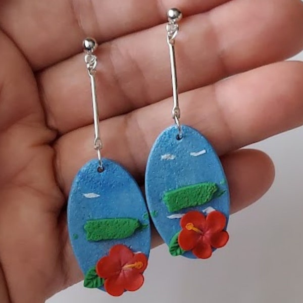 Puerto Rico Map Earrings/ Caribbean Island/ Borinquen/ Isla del Encanto/ Hypoallergenic/ Polymer Clay/