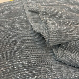 Luminous knit fabric, metallic pleated -Lurex shiny stretch fabric Flexible soft and flowy fabric