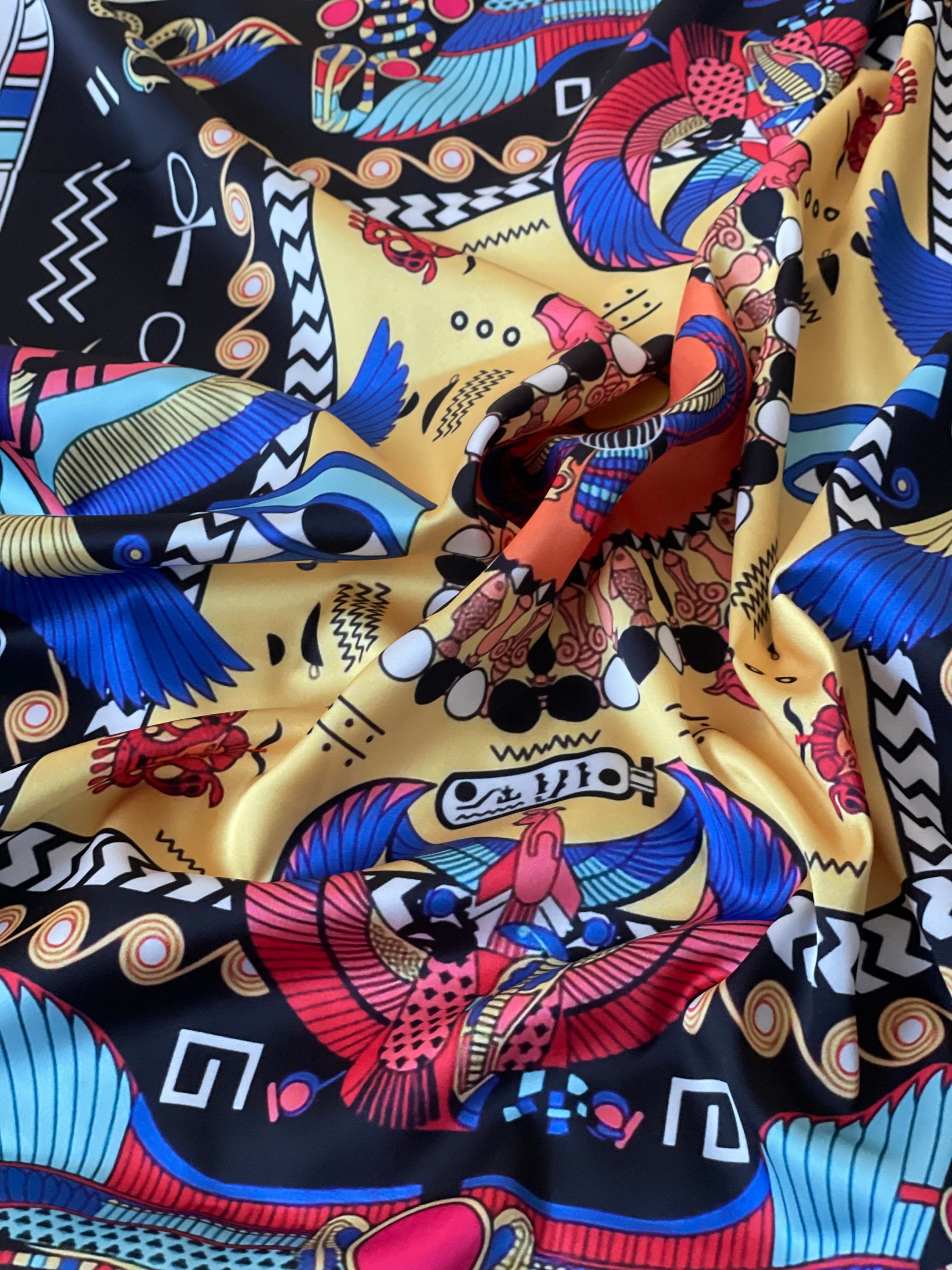 Ancient Egypt Pattern Crepe Fabric: Digital Print - Etsy