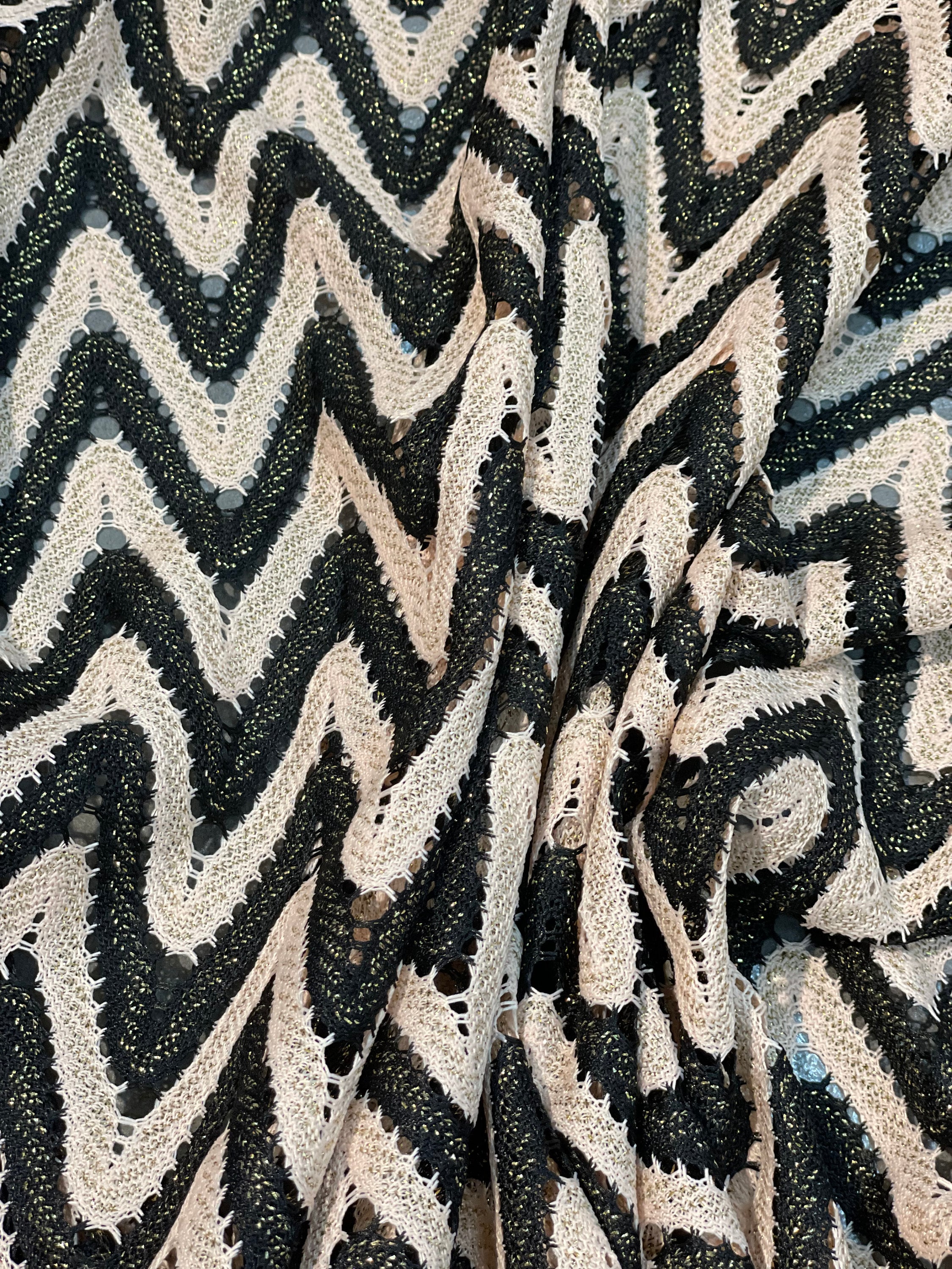 Knitted Fabric  Zigzag Design Awesome Cool-Dress-Pants Style Elegance