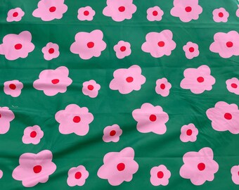 Grün rosa Blumen-Polsterstoff Meterware