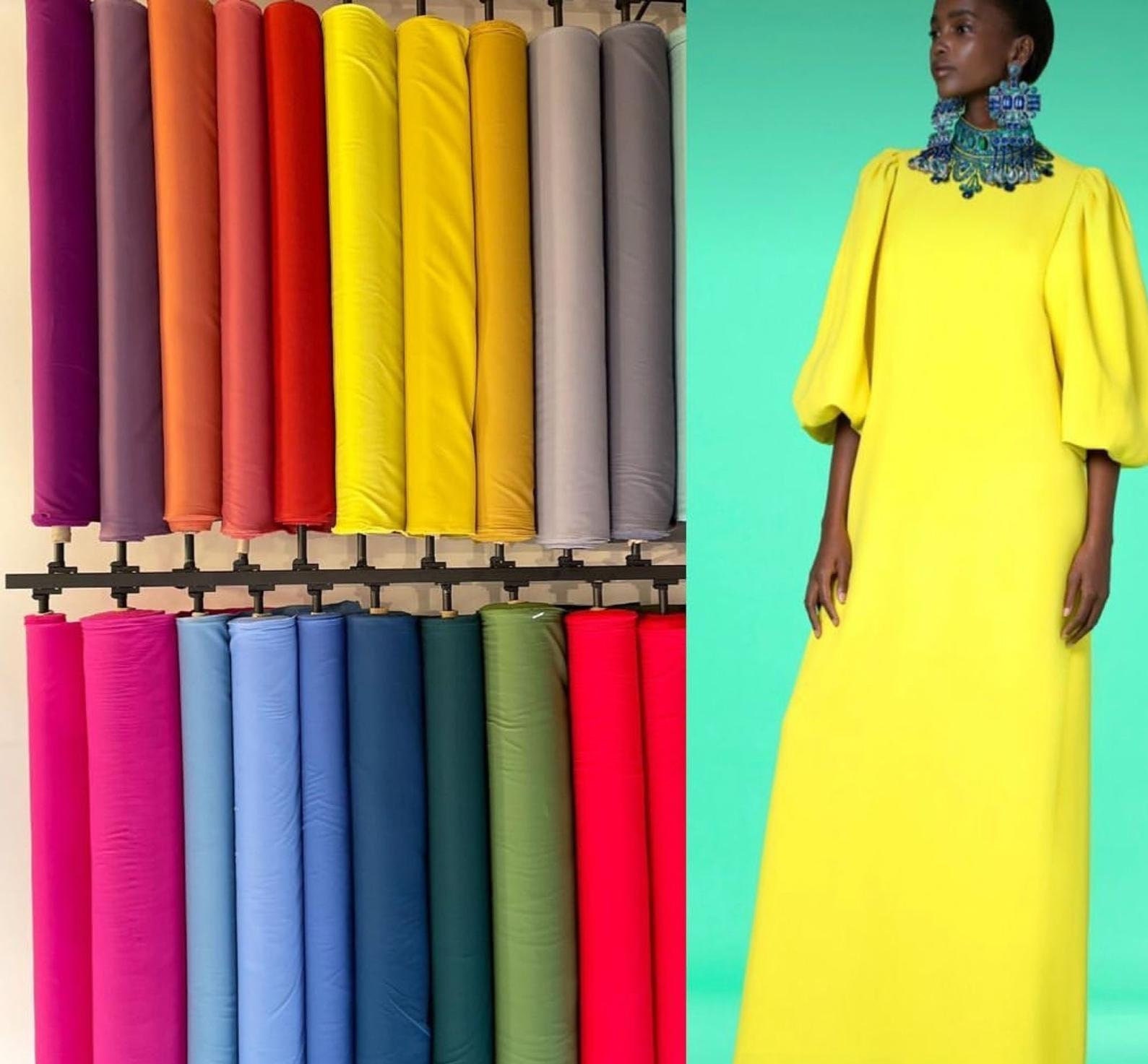 Solid Color Winter Crepe Fabric-Dress-Jacket-Pants Suit You can sew an evening dress.