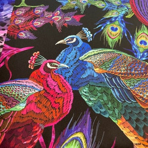 Peacock Print Silky Satin Fabric – Designer Dresses, Blouses