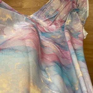 Pastel Rainbow Sequin Fabric: 2-Way Stretch Sparkle Textile image 8