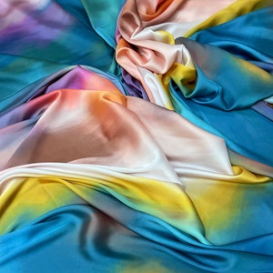 Batik Gradient Silky Satin Fabric, A Very Elegant Pattern