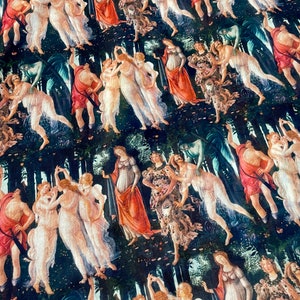 Renaissance Angel Pattern Linen Fabric, Highquality Fabric-(Printed on the desired fabric) ala-sht