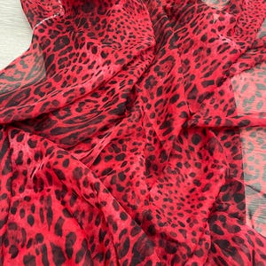 Silky Chiffon Fabric Red Leopard -(our Patterns Are Printed on the ...