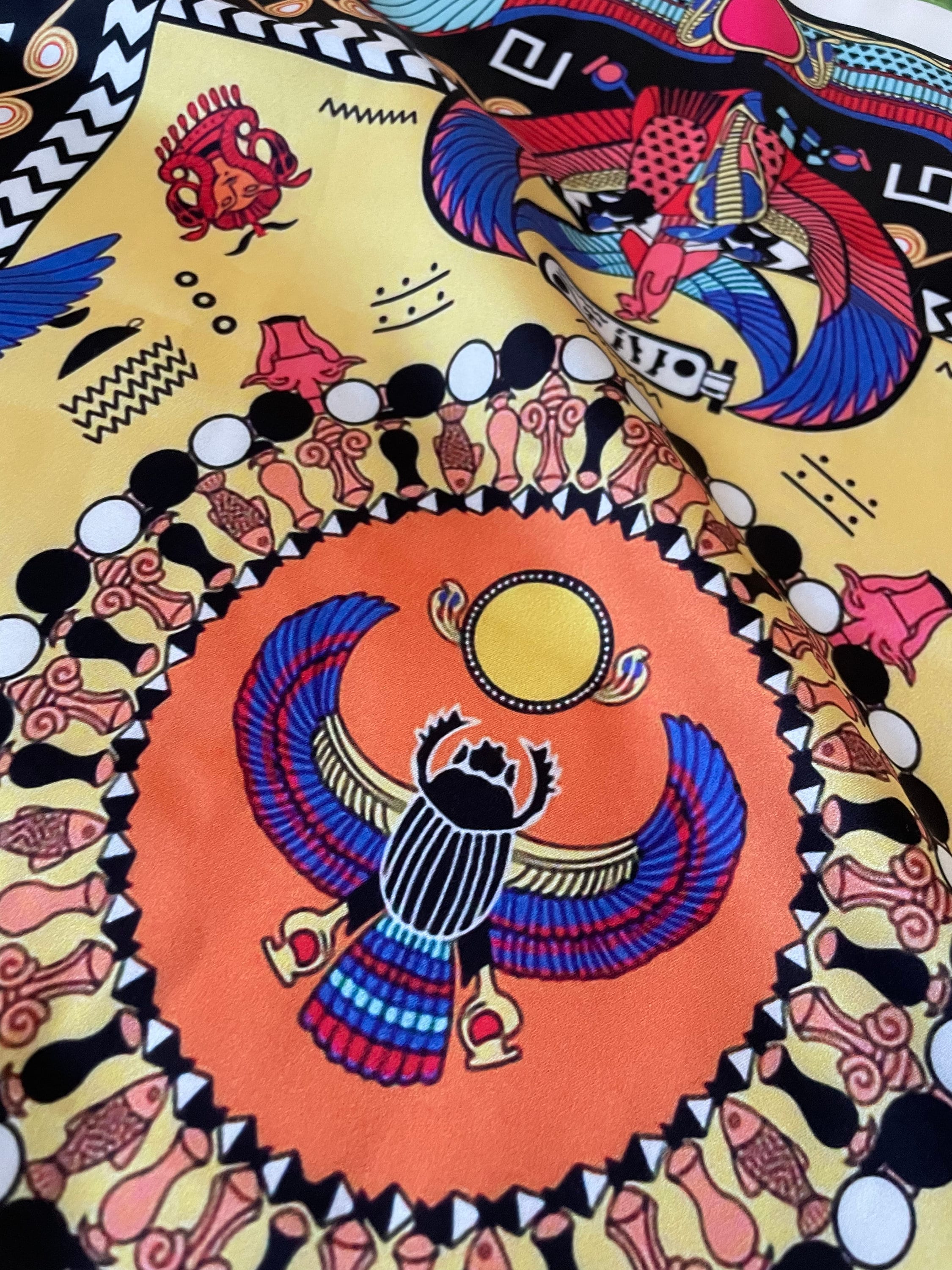 Ancient Egypt Pattern Crepe Fabric: Digital Print - Etsy