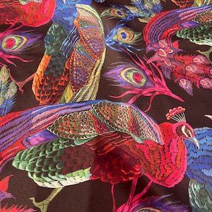 Peacock Gorgeous Silky Satin Fabric Highquality Fabric - Etsy