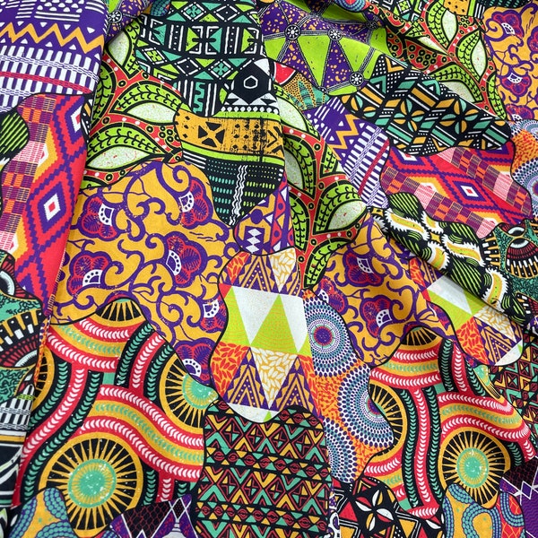 Afro-stijl zijdeachtige satijnen stof - etnische stof - linnen-satijn-crêpe chiffon (afdrukken op gewenste stof) - lr