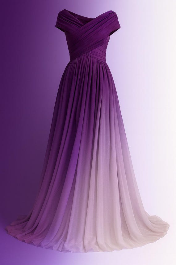 Ombre Chiffon Fabric: Purple, Blue & Lilac Gradient - 59" Wide - Etsy