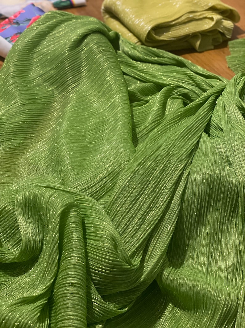 Pleated Moonlight Fabric: Shiny Metallic Crinkle - Costume, Gown, Dress ...