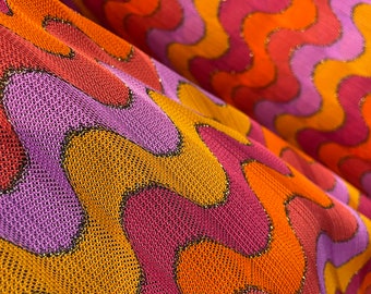 Knitted Orange-Lilac-Yellow-Red Mix Fabric Design Awesome Cool-Dress-Pants Style Elegance-