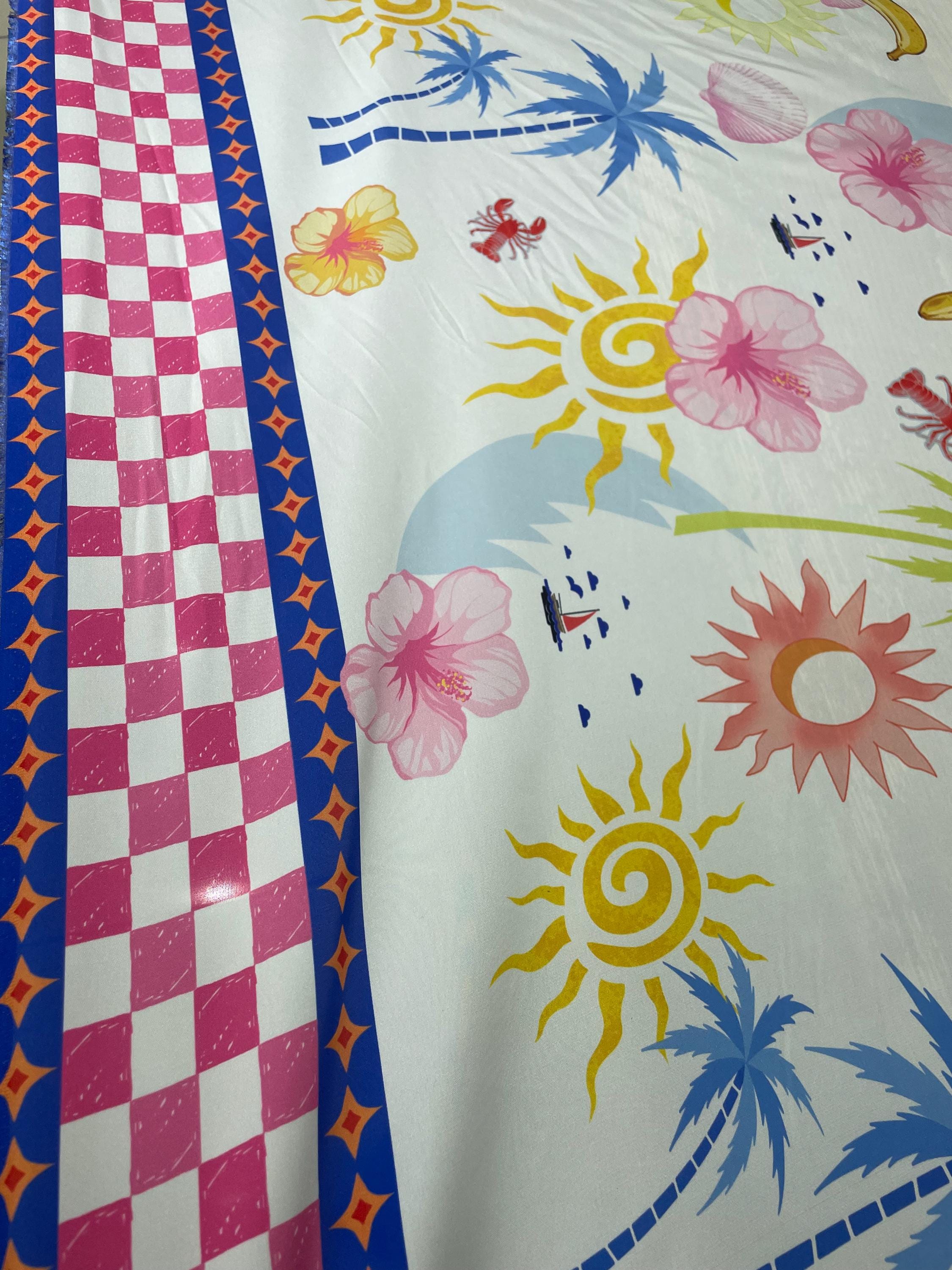 Tropical Print Silky Satin Fabric: Summer Sewing Projects - By The Yard