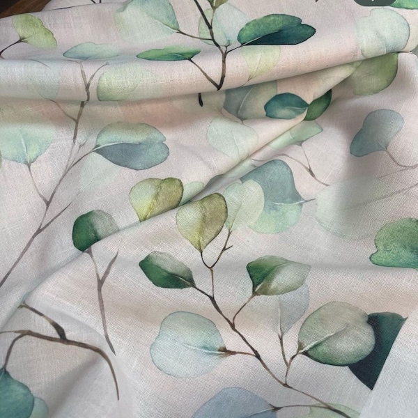 Eucalyptus Leaves Linen Fabric Is Suitable For Use In Both Home Textile And Clothing Sector. Suitable for Dress-Jacket-Pants-Table Cloth.