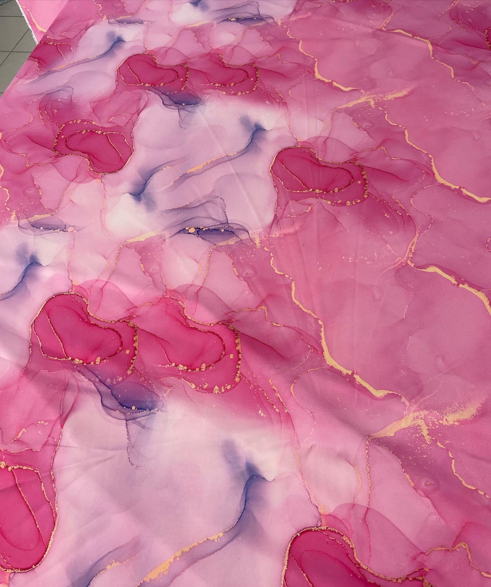 Pink Satin Tie Dye Pattern Satin Fabric by the Yard - Etsy
