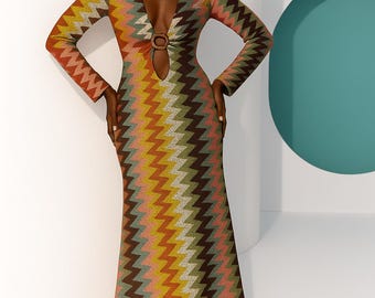 Zigzaq Knit Jersey Fabric, Fabric by the yard, mb